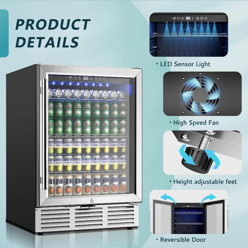 Refrigerador de bebidas de 24  - Wine Beer Fridge Under Counter reseña y precio