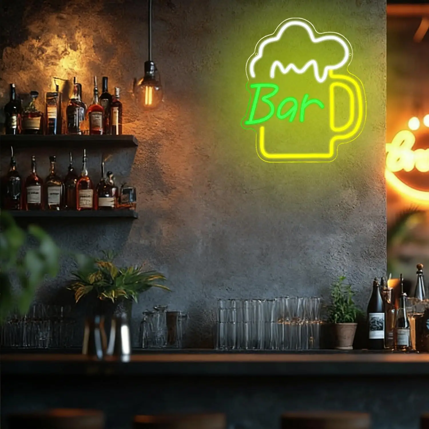 Letrero de Neón con Diseño de  - Beer & Wine Grab reseña y precio